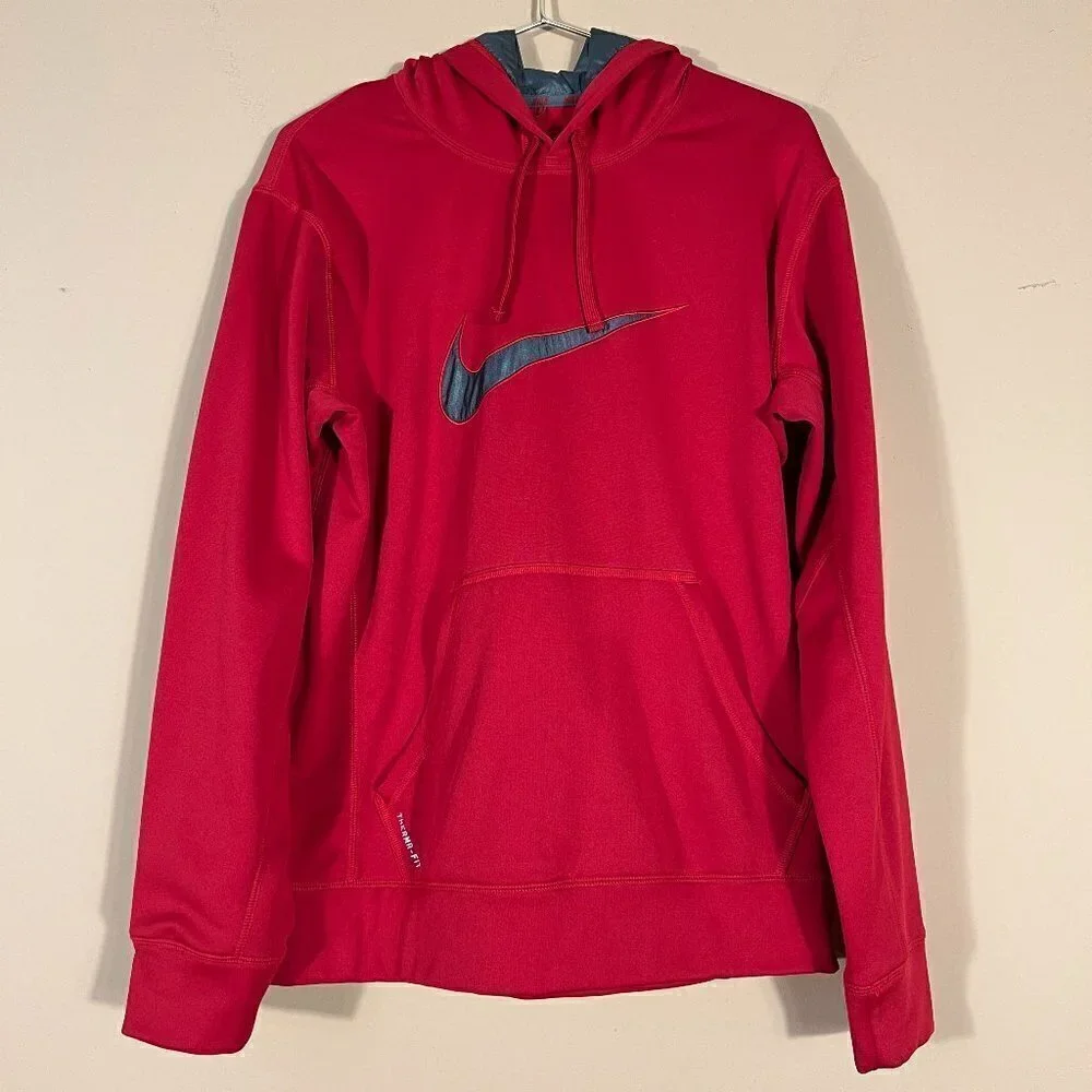 Nike Therma - Fit Mens Hoodie Red Pullover Sweatshirt